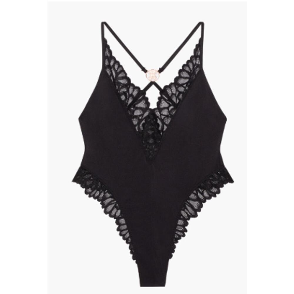NWT Savage X Fenty Savage Not Sorry Teddy Lace Bodysuit Black XL‎